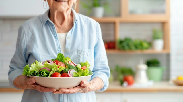 Elderly following a healthy diet and daily habits, Elderly, Diet, Habits
