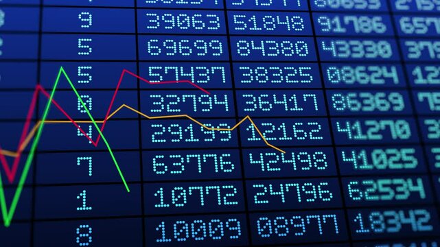 stock market graph animation with blue background animation 