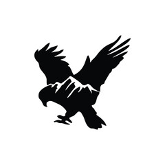 mountain and eagle logo design