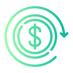 Obraz premium chargeback gradient icon