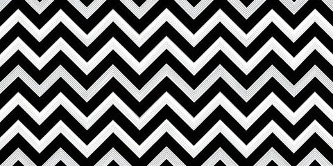 Seamless chevron pattern in monochrome, geometric, abstract, design, black and white, repeating, textured, background