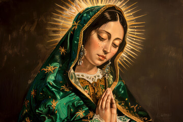 Fototapeta premium the Virgen de Guadalupe. AI generative.