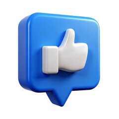thumbs up, social media reaction 3D illustration