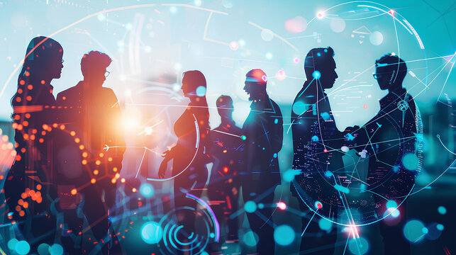 Stakeholder Engagement and Communication, stakeholder engagement and communication in project planning with an image depicting project managers interacting with stakeholders, AI Stock Illustration