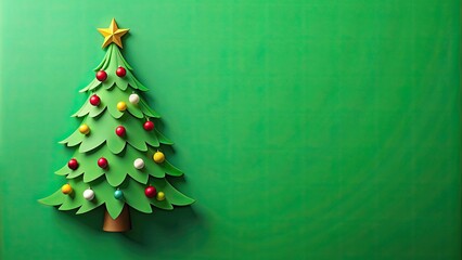 Christmas tree paper craft clip art on solid background, Christmas, tree, paper craft, clip art, Xmas, holiday, decoration