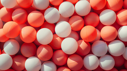 orange and white ping pong balls background