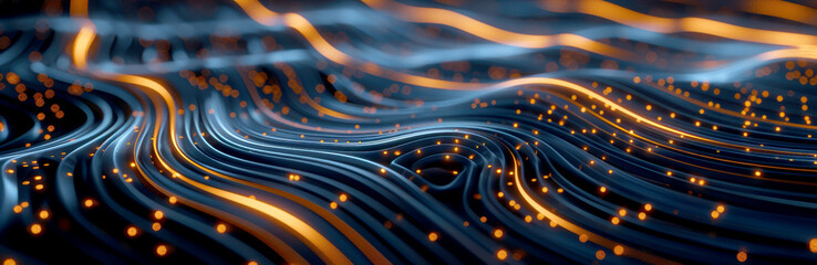 Quantum computer, computer interior. dark, photorealistic, wallpaper. KI generative.