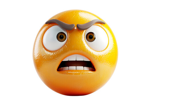 Angry emoji face, portraying frustration and anger with intense expression and World Emoji Day