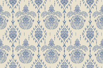 	
Ikat tribal Indian seamless pattern. Ethnic Aztec fabric carpet mandala ornament native boho chevron textile.Geometric African American oriental traditional vector illustrations. Embroidery style.