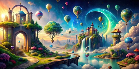 Explore the surreal and whimsical Dreamscape Delight, a realm of dreams where imagination knows no bounds, dreams
