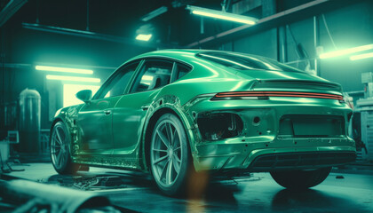 Obraz premium High Quality Duotone Image of Luxury Car Disassembly