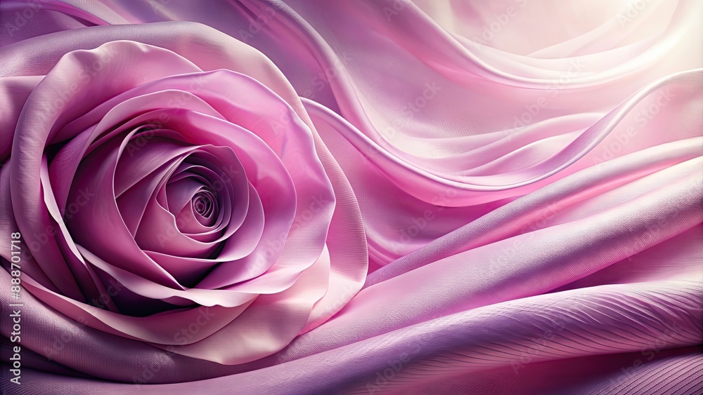 Sticker abstract rose in fabric with wavy pink and violet tones, abstract, rose, fabric, wavy, pink, violet,