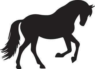horse silhouettes vector art illustration