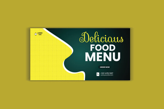 food social media post banner design templet red, black ,yellow, design