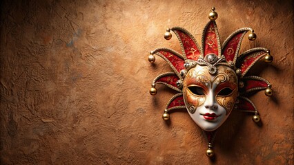 Carnival mask hanging on the wall , carnival, mask, decoration, wall, festive, celebration, party, colorful, ornament
