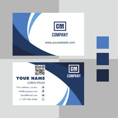 company business card template elegant curves