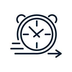 Clock, arrow. Agile concept. Vector linear icon isolated on white background.