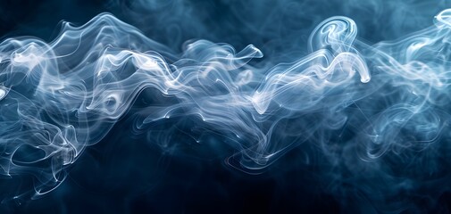 Obraz premium Crystal Clear Image of Smoke Trails Creating Ethereal Shapes on a Dark Background