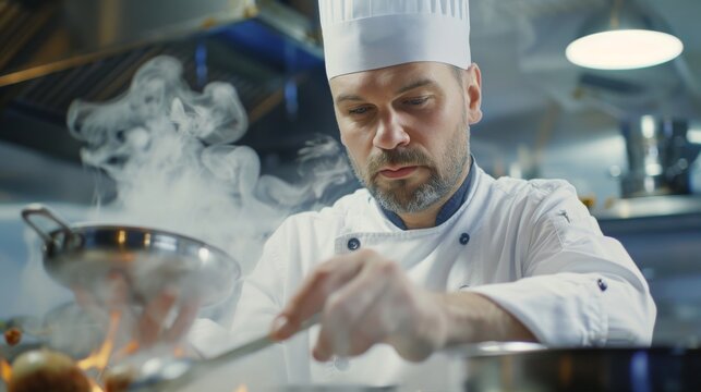 A chef Professional skilled creative Cook a dish