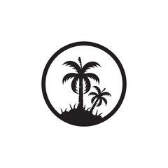 creative palm tree element template logo.logo can be for Business,holiday, Arabic and label.