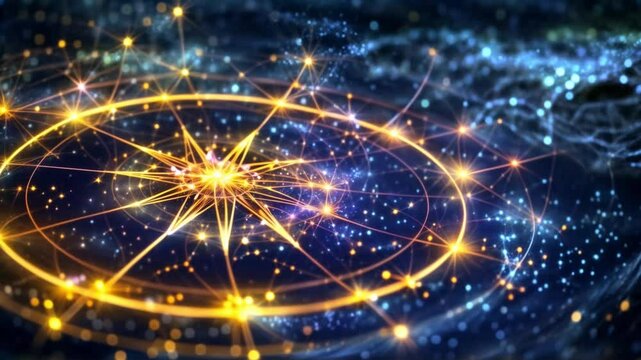 Mesmerizing Abstract Starry Astrological Chart 