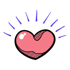 Hand drawn heart shape halftone color vector illustration