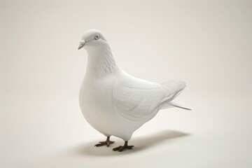 Dove for Rabbit minimalist, 4k 3d render isolate, isometric on Isolate white background