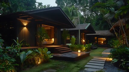 Fototapeta premium Beautiful lodging with basic design