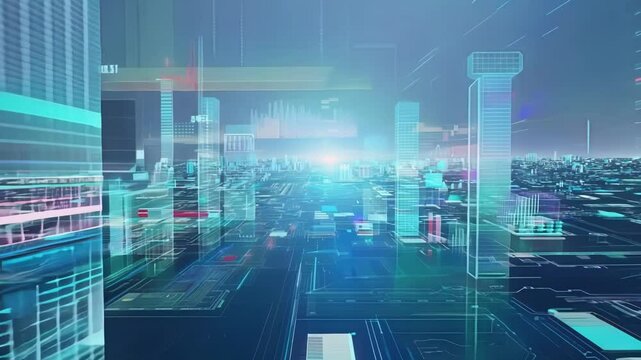 A panoramic view of shimmering holographic microchips representing the intricate and complex nature of financial research and development.