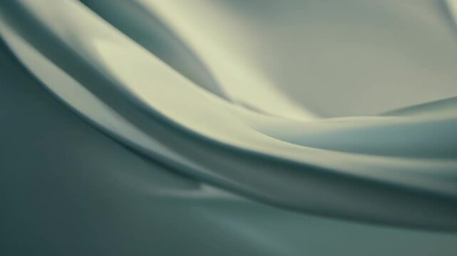 Cascading white fabric in soft focus. Gentle folds and creases create subtle shadows. Smooth curves and flowing lines evoke serenity. Muted beige tones add warmth to the ethereal composition.	