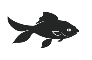 Verious fishs vector set icons silhouettes style with white background