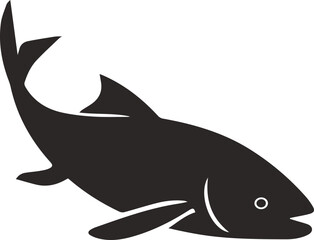 Verious fishs vector set icons silhouettes style with white background