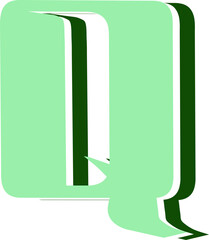 Retro alphabet letter Q