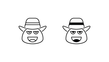 Cowboy icon design with white background stock illustration