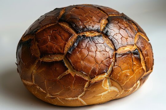 Bread that looks like a soccer ball.