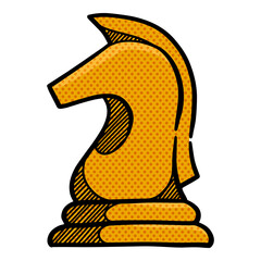 Horse chess icon halftone color vector illustration