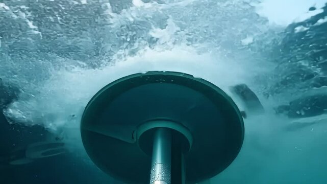 Intense macro footage of the turbines being tested under immense water pressure to simulate reallife conditions.