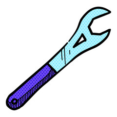 Bicycle spanner icon halftone color vector illustration