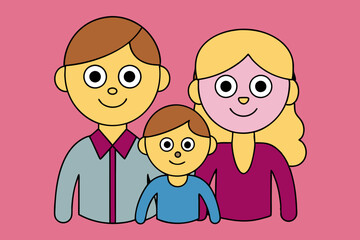 Happy family icon design, vector art illustration