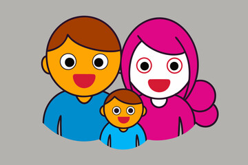 Happy family icon design, vector art illustration