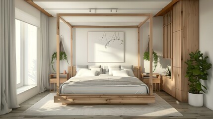 Serene Minimalist Japanese-Style Bedroom