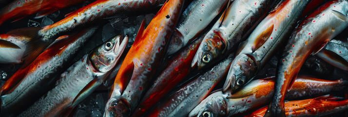 Obraz premium The herring Festival in Finland. a big catch of herring.Lots of fish