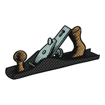hand plane tool cartoon style clip art preview