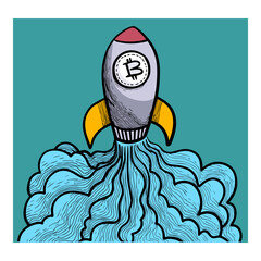 Bitcoind space rocket take off.