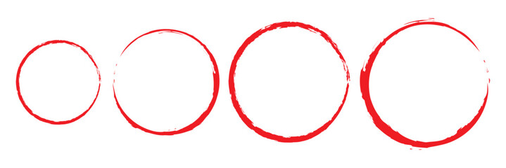 red brush painted ink stamp banner frame on white background