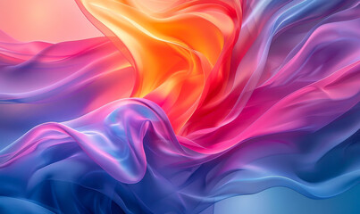 Fototapeta premium Colorful Abstract Background with Flowing Smooth Shapes in Gradient Hues - Vibrant Digital Art for Creative Design and Mood Inspiration