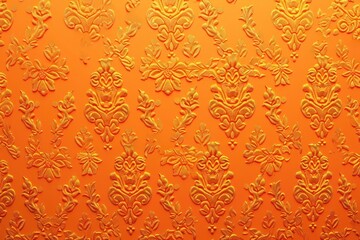 Elaborate pattern on a solid sunset orange background