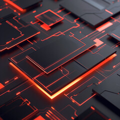 Fototapeta premium Futuristic Business Card Mockup for Tech Professionals with Modern Design on High-Tech Background – Innovative Branding for the Technology Sector