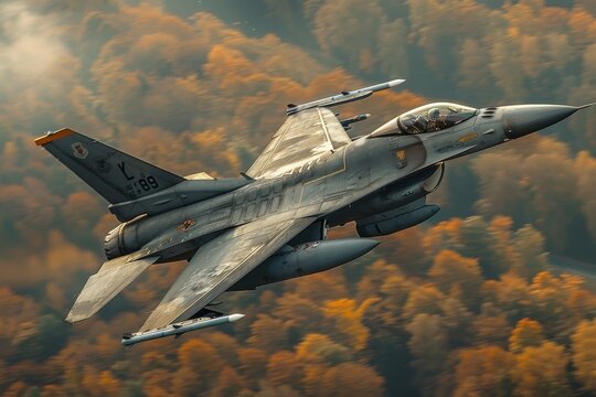 Royal netherlands air force f16 fighter jet in flight demonstrating precision and power