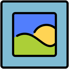 photo filled line icon